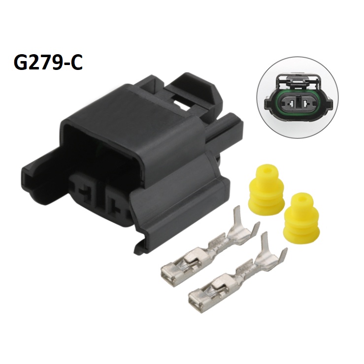 G279-Giắc cắm đèn pha 2 lỗ màu đen 2.8mm