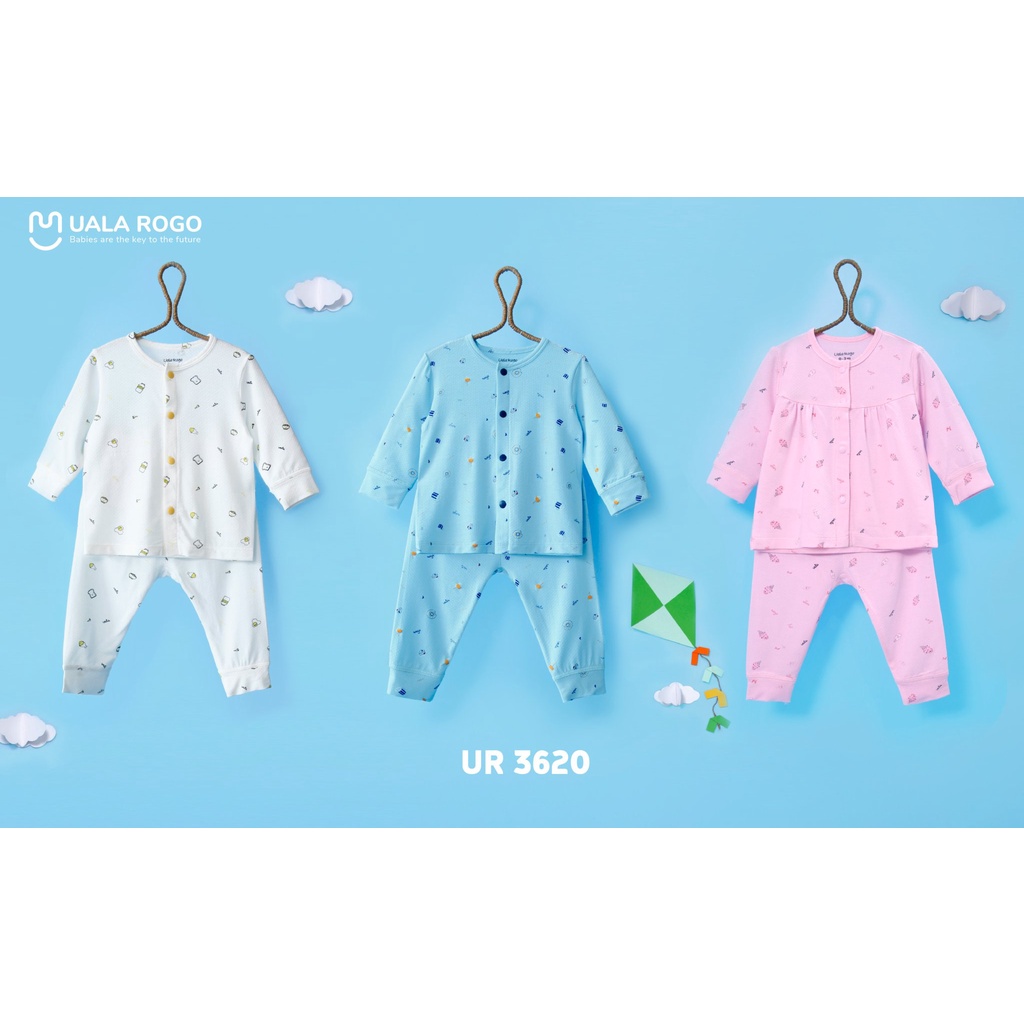 Bộ quần áo sơ sinh Ualarogo vải Modal Fabric cúc cài giữa cho bé trai - bé gái 3620