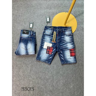 Quần Ngố Quần Bò Nam DSQ Khóa Lệch , Short Jean Huy Hiệu Thêu Hàng Siêu đẹp