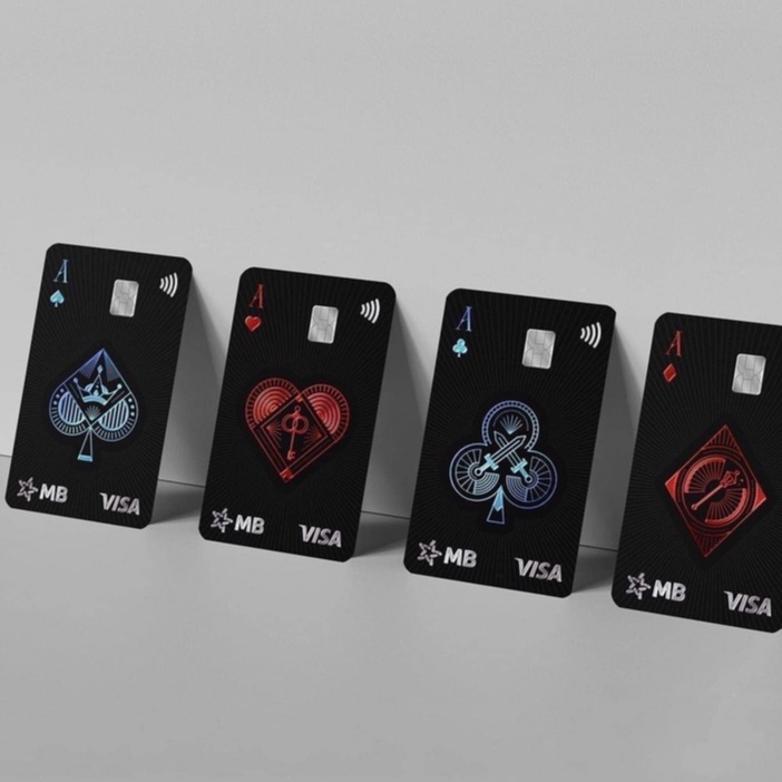 THẺ QUÂN BÀI, ACE Hi Collection, MB Hi Visa Collection, Thẻ bài tây, MB Bank, Thẻ 2 in 1, Át, Cơ, Rô, Tép