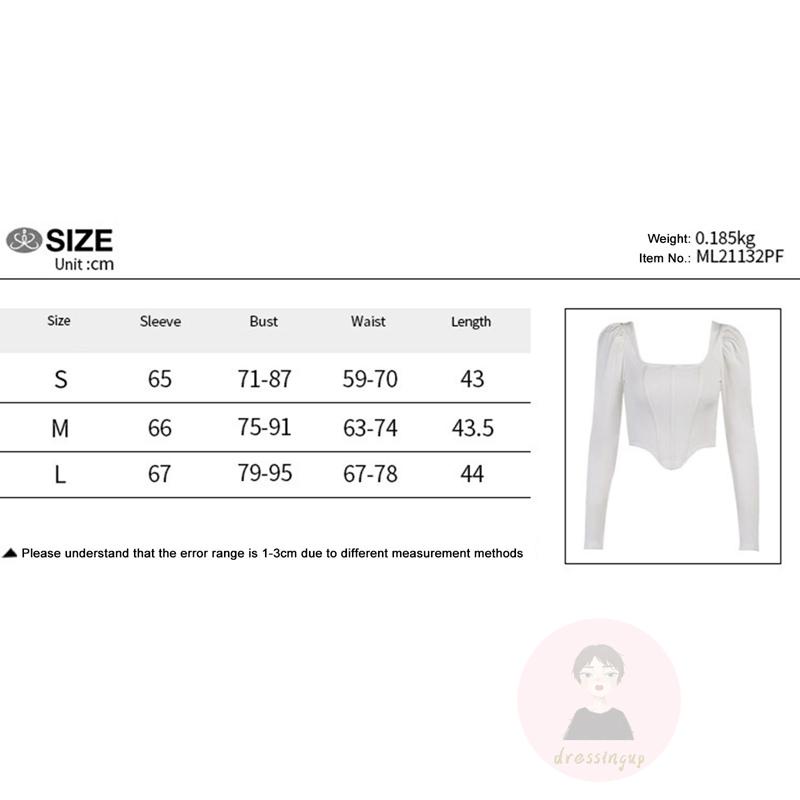 Áo Kiểu Ngắn Tay Dài Phồng Màu Sắc Trơn Dành Cho Nữ