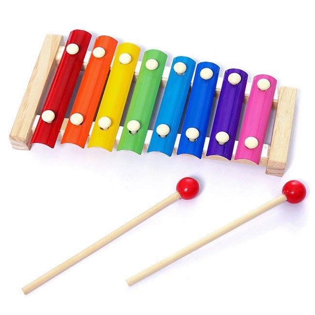 Đồ chơi nhạc cụ, đàn gỗ 8 thanh Sankid giúp bé phân biệt màu sắc, phát triển thính giác