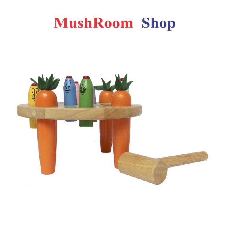 Đồ Chơi Đập Thỏ Bằng Gỗ Cao Cấp Dành Cho Bé