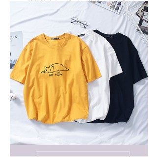 [FREE SHIP ĐƠN TỪ 50K] Áo phông mèo nằm Not Today HARI