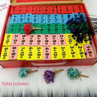 Đồ chơi gỗ, bộ toán domino loại 1