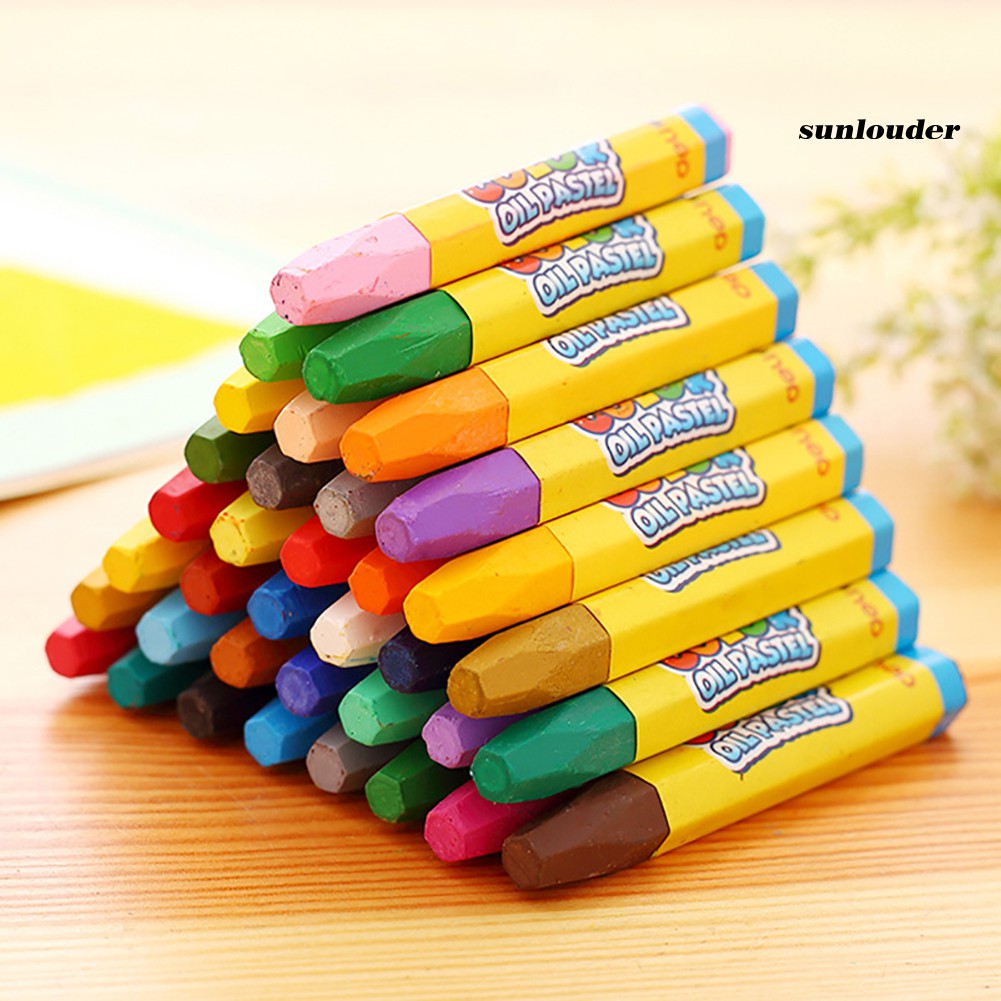 Hộp bút chì sáp có các loại 12 18 24 36 màu dành cho trẻ em vẽ phác thảo tranh dầu