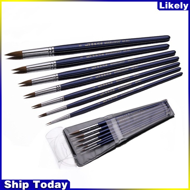 ly 7PCS Professional Ink Brush with Frosted Pole Paint Art Brushes for Drawing Calligraphy Exercise Oil Painting Brush