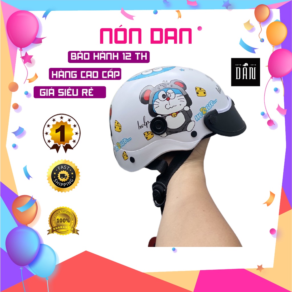 Nón Bảo Hiểm Doremon Sơn Nano Có lỗ Thông Gió Siêu Dễ Thương