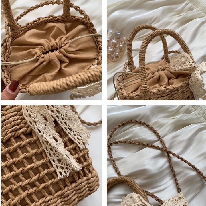 Túi cói Đan Mây Thủ Công Phong Cách Vintage Thời Trang Cho Nữ