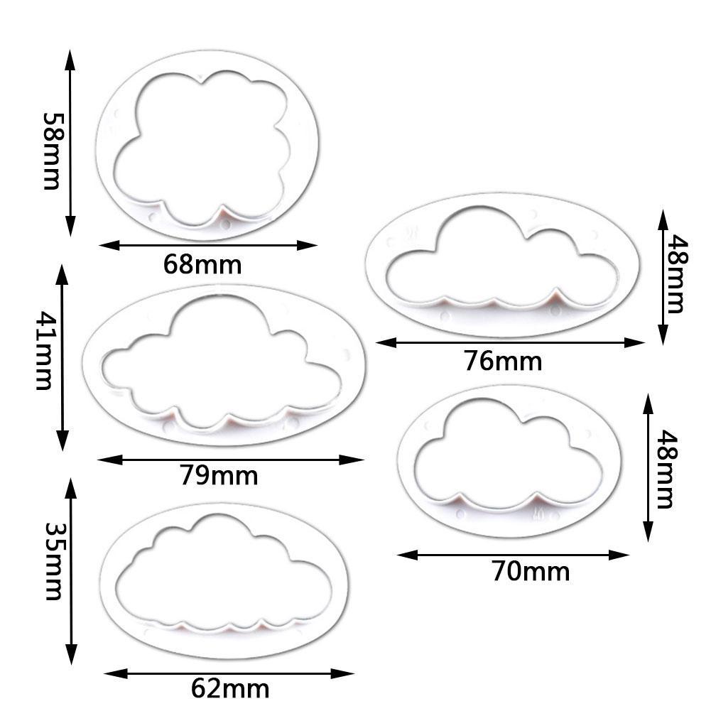 Bộ 5 Khuôn Làm Bánh Diy Hình Đám Mây Xinh Xắn I8P6