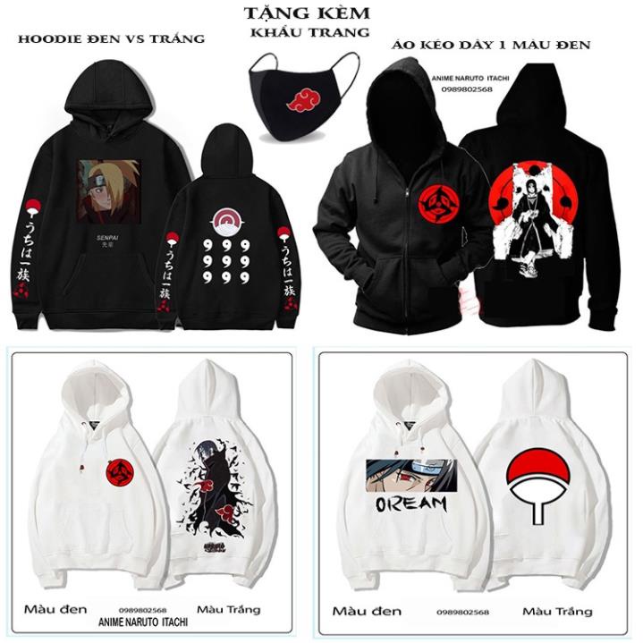 💥 VIP 🎁 BST ÁO KHOÁC ÁO HOODIE HÌNH ITACHI UCHIHA, SASUKE SENPAI , NARUTO ANIME KÈM QUÀ TẶNG 💖