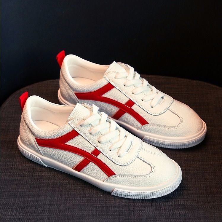 Internet Hot Trắng Giày Nữ Sinh Viên Hàn Quốc Da Đế Bằng Thể Thao Skate Mùa Xuân Thoáng Khí Đế Mềm Doug Đơn giày | BigBuy360 - bigbuy360.vn