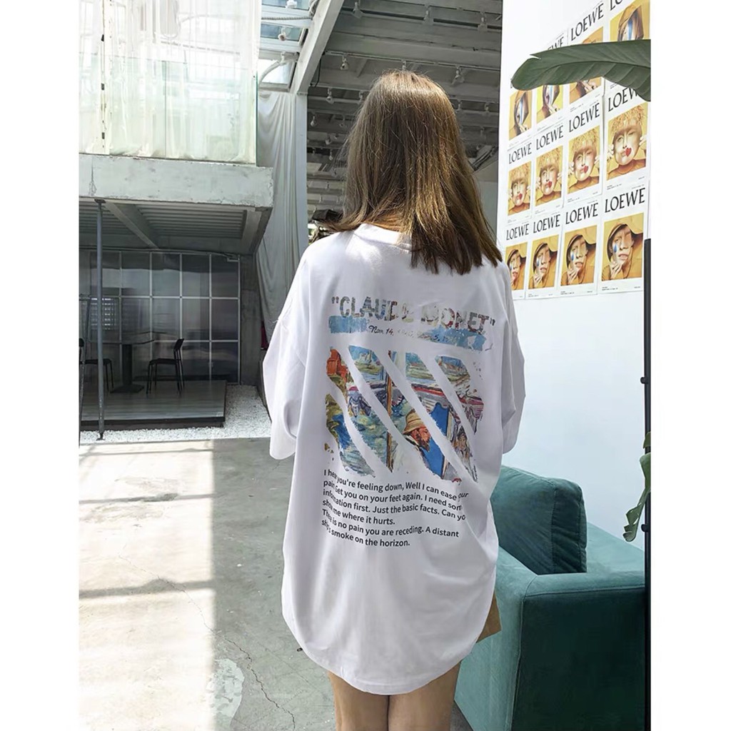 Áo Thun FOC CLAUDE MONET Unisex Tay Lỡ Form Rộng MH.SHOPEE | BigBuy360 - bigbuy360.vn