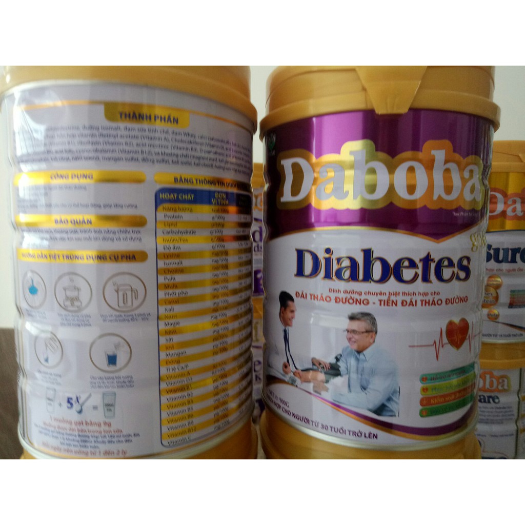 Sữa cho người tiểu đường, ổn định đường huyết Diabetes Daboba hộp 900g