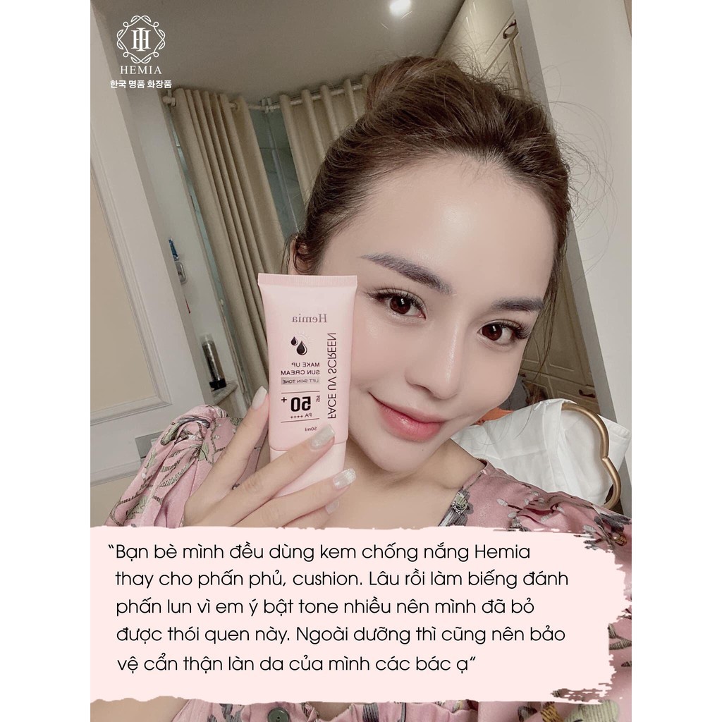  [Chính Hãng] Kem chống nắng dưỡng trắng và nâng tông HEMIA SPF50+ | BigBuy360 - bigbuy360.vn