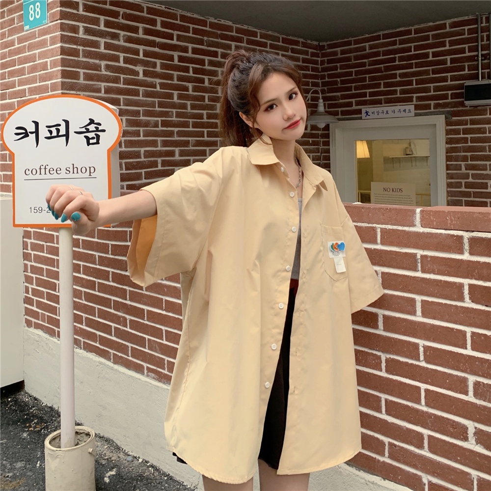 Áo Sơ Mi Ngắn Tay Dáng Rộng Thiết Kế Mới Thời Trang Mùa Hè Dành Cho Nữ