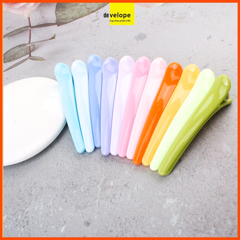 Kẹp Tóc , Kẹp Mỏ Vịt Chất liệu Nhựa Đơn Giản Dài 8cm