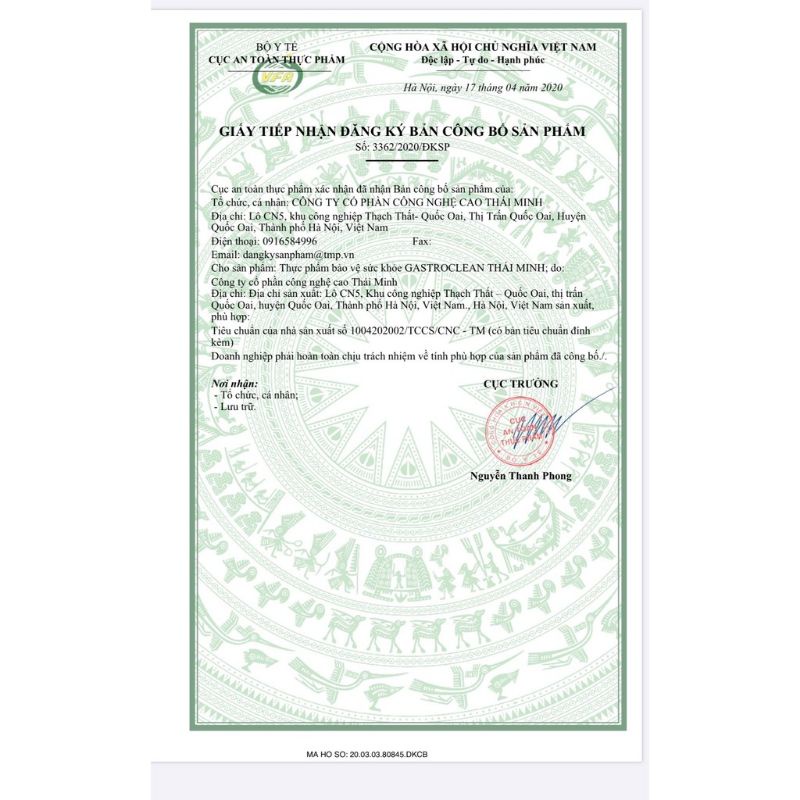 [tem tích điểm 6 tặng 1]Gastroclean Thái Minh dành cho người viêm loét dạ dày, hỗ trợ giảm dịch vị acid