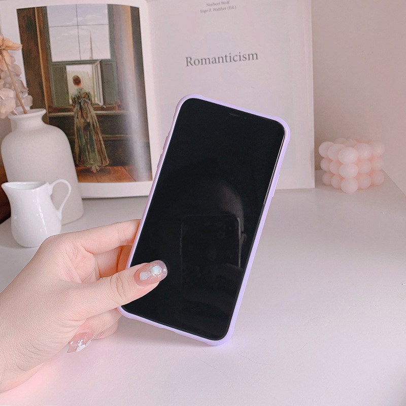 Ốp hoa cúc GD viền tím iPhone 7 8 7 Plus 8 Plus X Xs Xr XsMax iPhone 11 11 Pro 11 Promax Cú Mèo Case | BigBuy360 - bigbuy360.vn