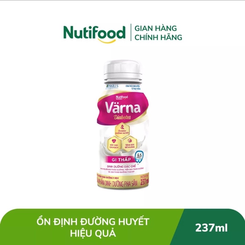 Tặng bình nhiệt - COMBO 2 lốc sữa Varna diabetes 237ml
