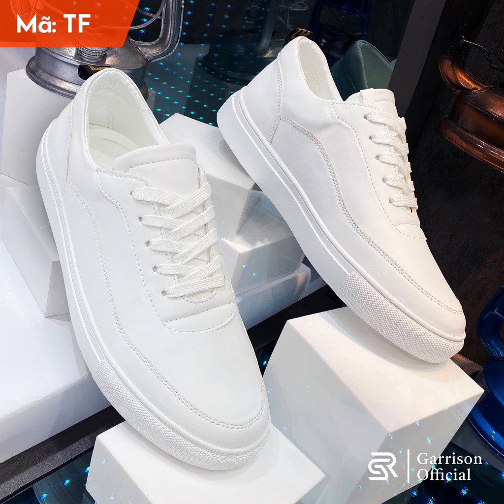 Giày Nam Trắng Cao Cấp White Sports Fashion Da PU Bền Đẹp GARRISON OFFICIAL Trending 2022