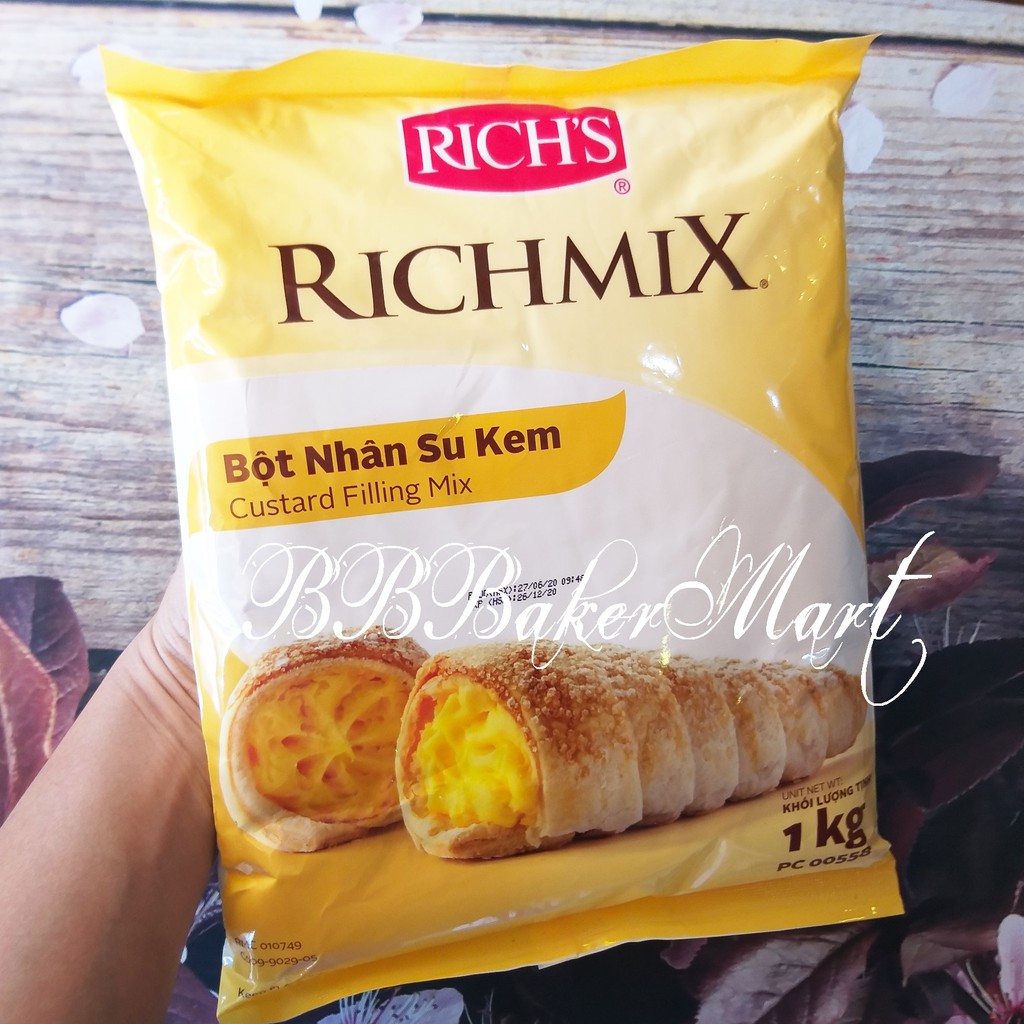 Bột trộn nhân su kem Custard RICH MIX - Gói 1kg