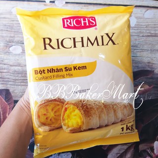 [Freeship] Bột trộn nhân su kem Custard RICH MIX - Gói 1kg