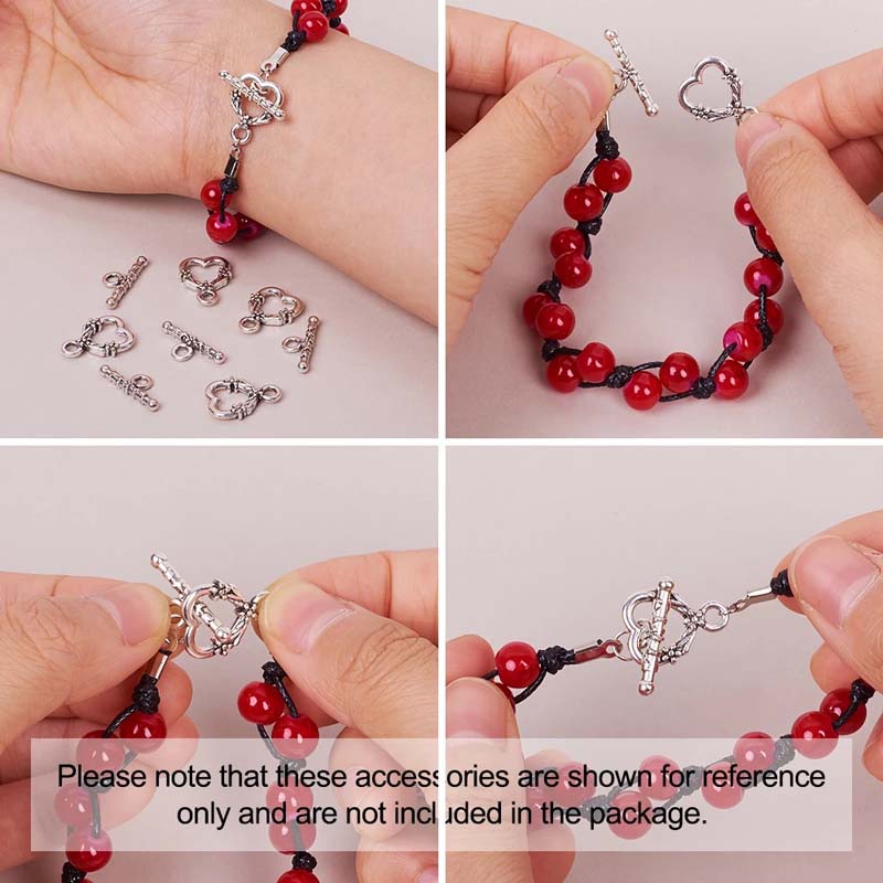 Set 20 Móc Khóa Hình Trái Tim Nhiều Màu Kiểu Cổ Điển Dùng Làm Trang Sức DIY