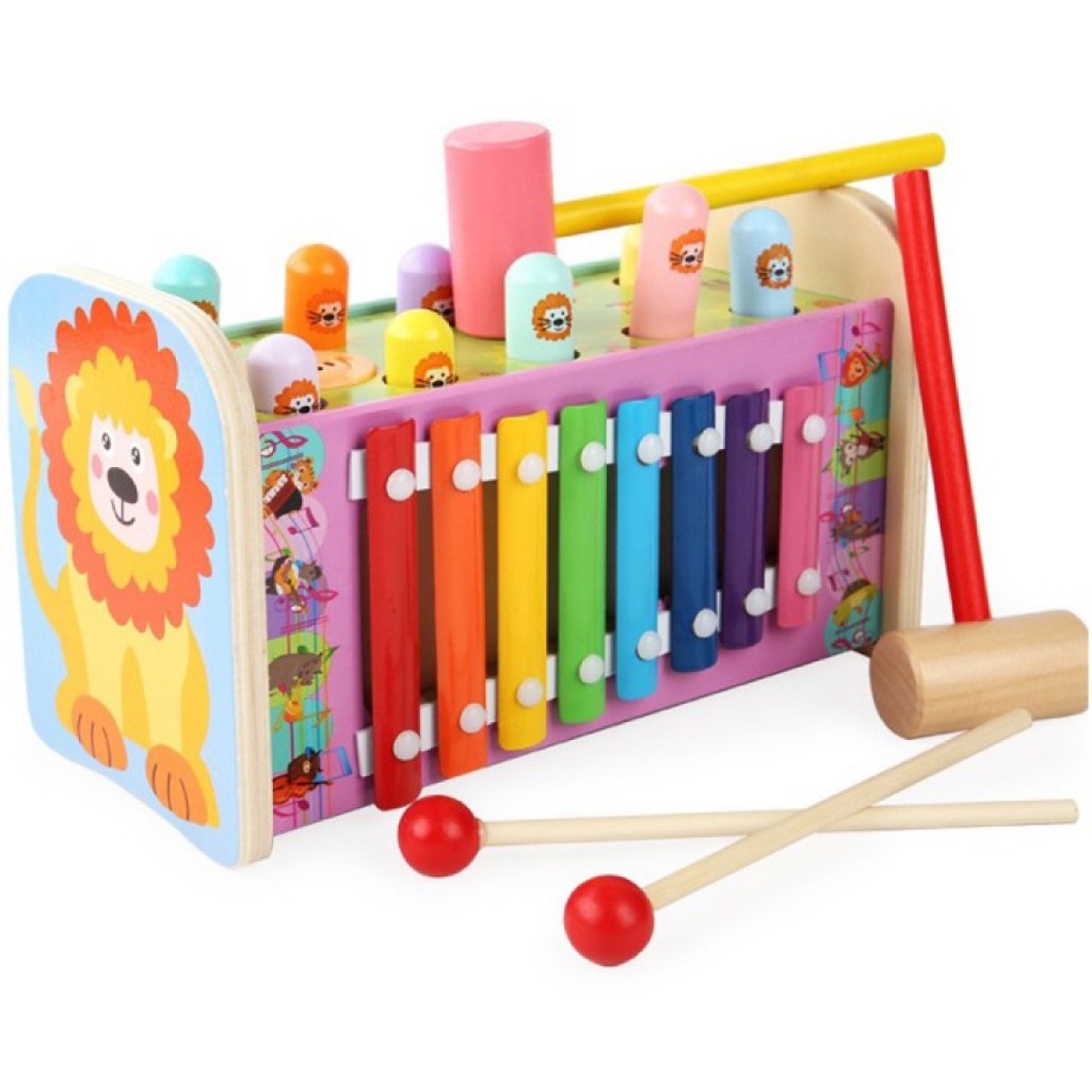 Đồ chơi đập chuột, đập chuột kết hợp đồ chơi âm nhạc đàn 8 âm giúp bé phát triển tư duy - đồ chơi gỗ Bonkids toys
