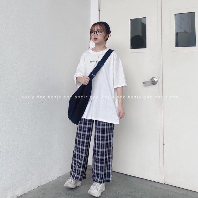 [Rẻ Vô Địch Quần Baggy Unisex Ống Suông Caro, Nam Nữ Ullzzang WIND