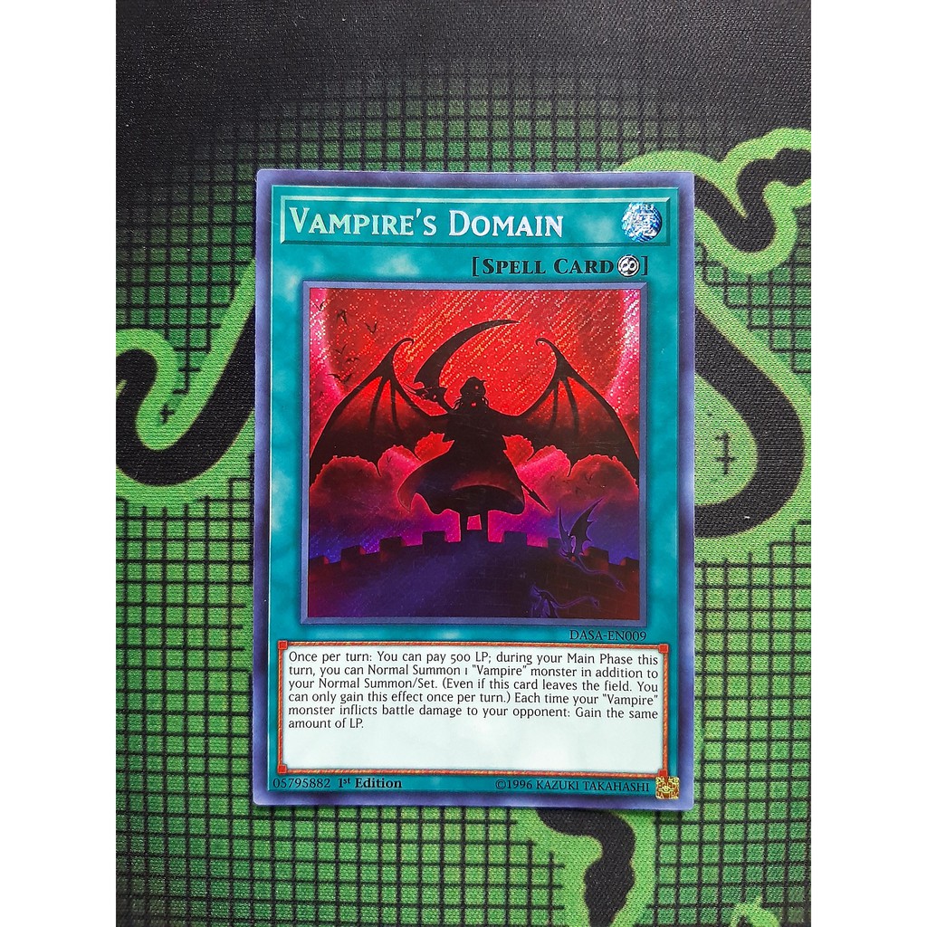 THẺ BÀI YUGIOH NEAR MINT - Vampire's Domain - DASA-EN009 - Secret Rare 1st Edition