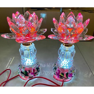 Đèn Thờ Pha Lê 62 (Cặp) Đổi Màu Tiết Kiệm Điện