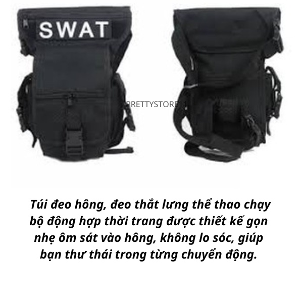 Túi đeo hông, đeo bụng nam Swat  phong cách quân đội vải bố siêu bền chống nước đi chơi đi phượt cực chất