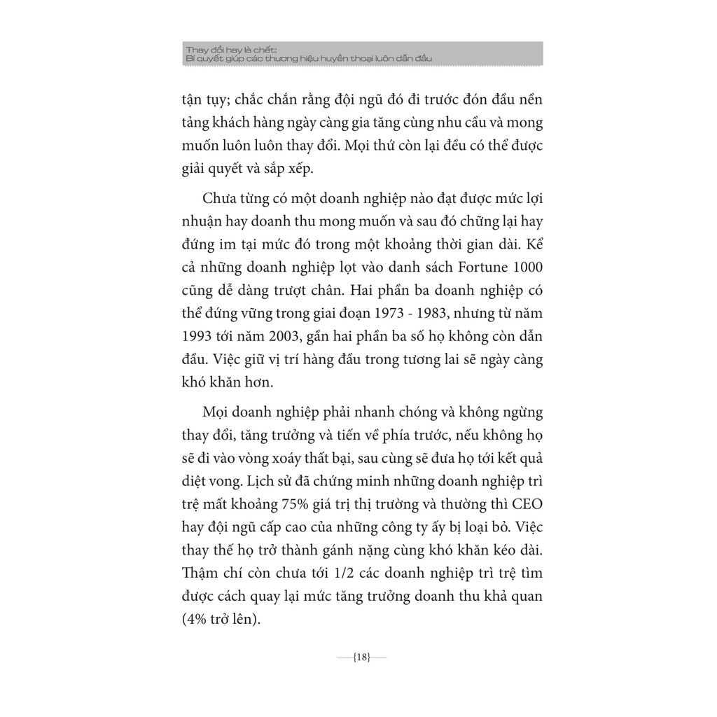 Sách - Thay Đổi Hay Là Chết - Bí Quyết Giúp Các Thương Hiệu Huyền Thoại Luôn Dẫn Đầu