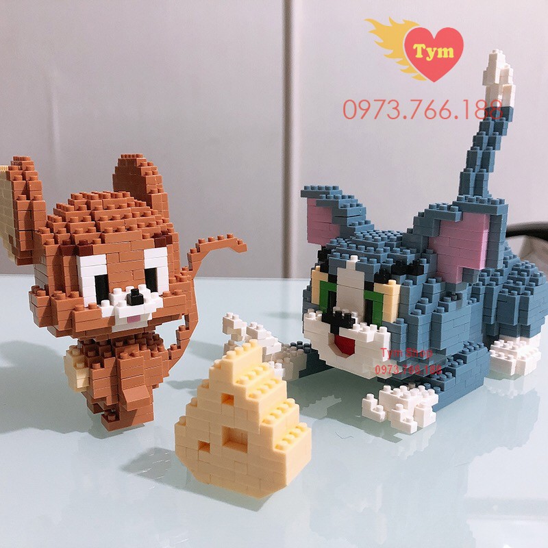 Đồ chơi xếp hình tom and jerry Tom và jerry lắp ráp nano 3d nanoblock cho bé Mẫu - Tom and jerry
