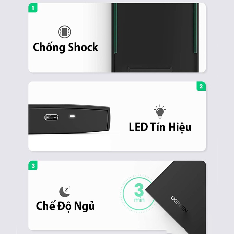 Box đựng ổ cứng 2.5 USB Type-C 3.1 Gen 2 Ugreen 80556 hỗ trợ SSD/HDD lên đến 10TB | BigBuy360 - bigbuy360.vn