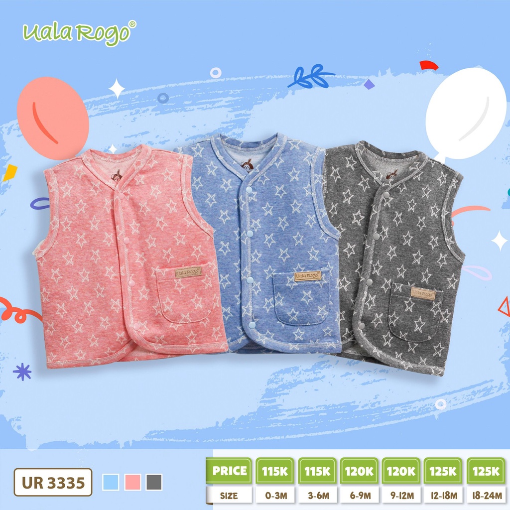 [FULL] Áo gile cho bé Ualarogo  0-4 tuổi cotton nỉ len mềm mại giữ nhiệt tốt