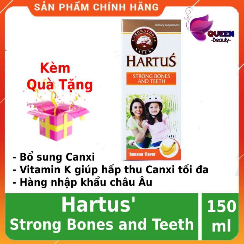 Canxi Hartus (tặng quà cho bé) Hartus Canxi Canxi cho bé bổ sung vitamin D3 và K2 không sợ thừa canxi hấp thụ canxi