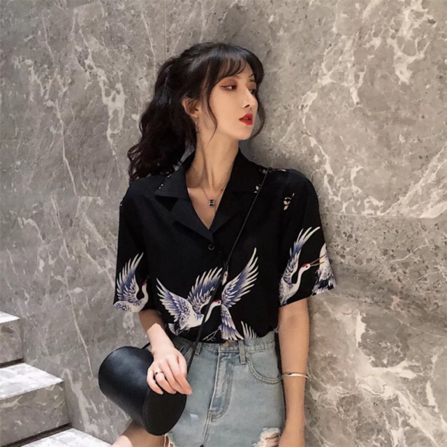 [ ORDER 10-15 NGÀY+ ẢNH THẬT]  áo sơ mi oversize) Quảng Châu order mã 972
