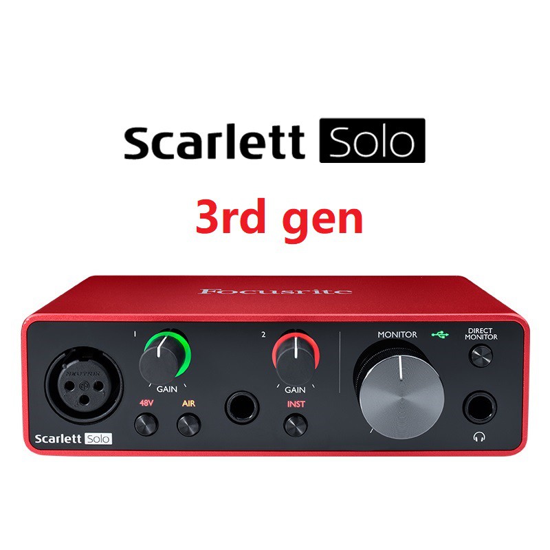 Thiết bị thu âm -kết nối nhạc cụ với máy tính Focusrite Scarlett Solo USB Audio Interface (3rd Gen) [soundcard ]