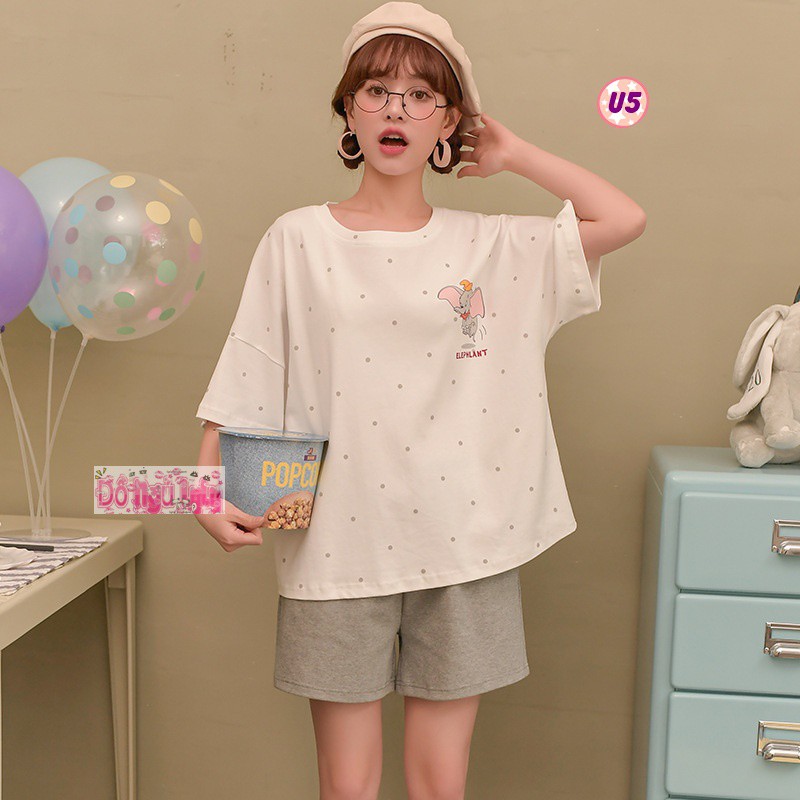 Bộ Pijama Cộc Tay Mã U5 (cotton Mềm Mịn)