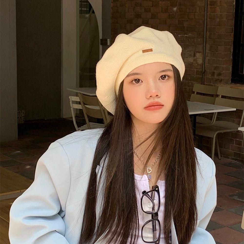 Mũ Beret Dệt Kim Màu Sắc Thanh Lịch Thời Trang Mùa Thu Cho Nữ VANES1