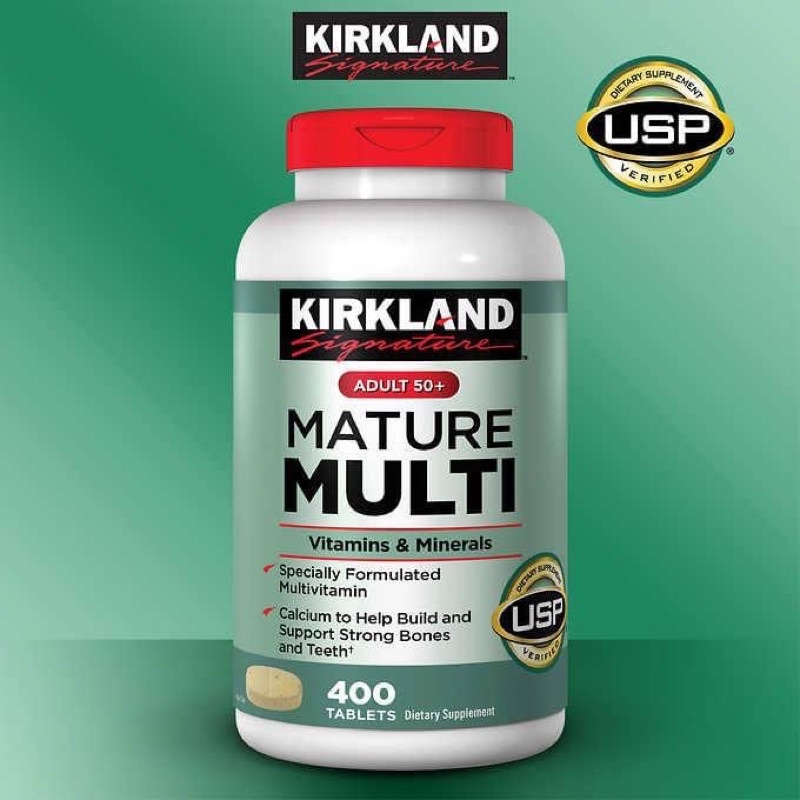 Viên Uống Mature Multi Kirkland Adult 50+ Air Mỹ🇺🇸Bổ sung vitamin & khoáng chất cho người trên 50 tuổi