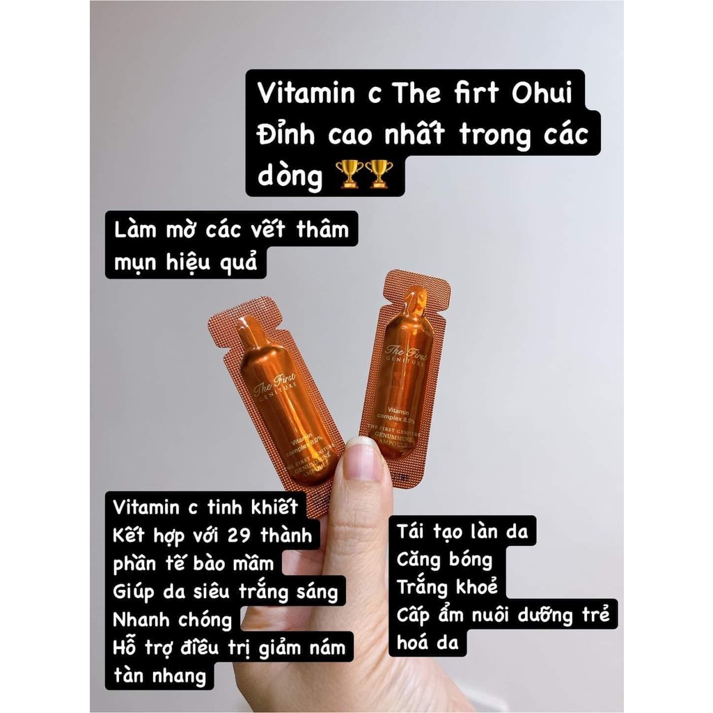 VITAMIN COMPLEX 8.0% OHUI THE FIRST GENITURE GRNUMMUNE AMPOULE_trắng da mờ thâm sạm nám