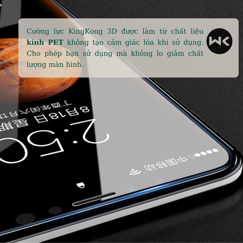 Kính cường lực các dòng iphone tự dán WEKOME KingKong3d chính hãng, miếng dán màn hình điện thoại ip trong suốt full màn