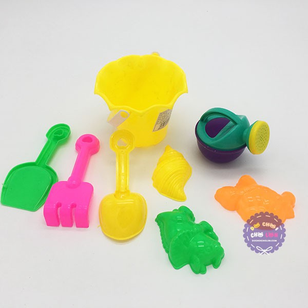 Đồ chơi xô xúc cát đi biển nhỏ hình bông hoa túi lưới HT674