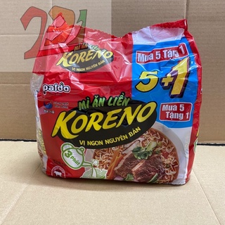 [6 gói x75 g][Bò] Lốc Mỳ Úp Ăn Liền 3 Phút Koreno Paldo