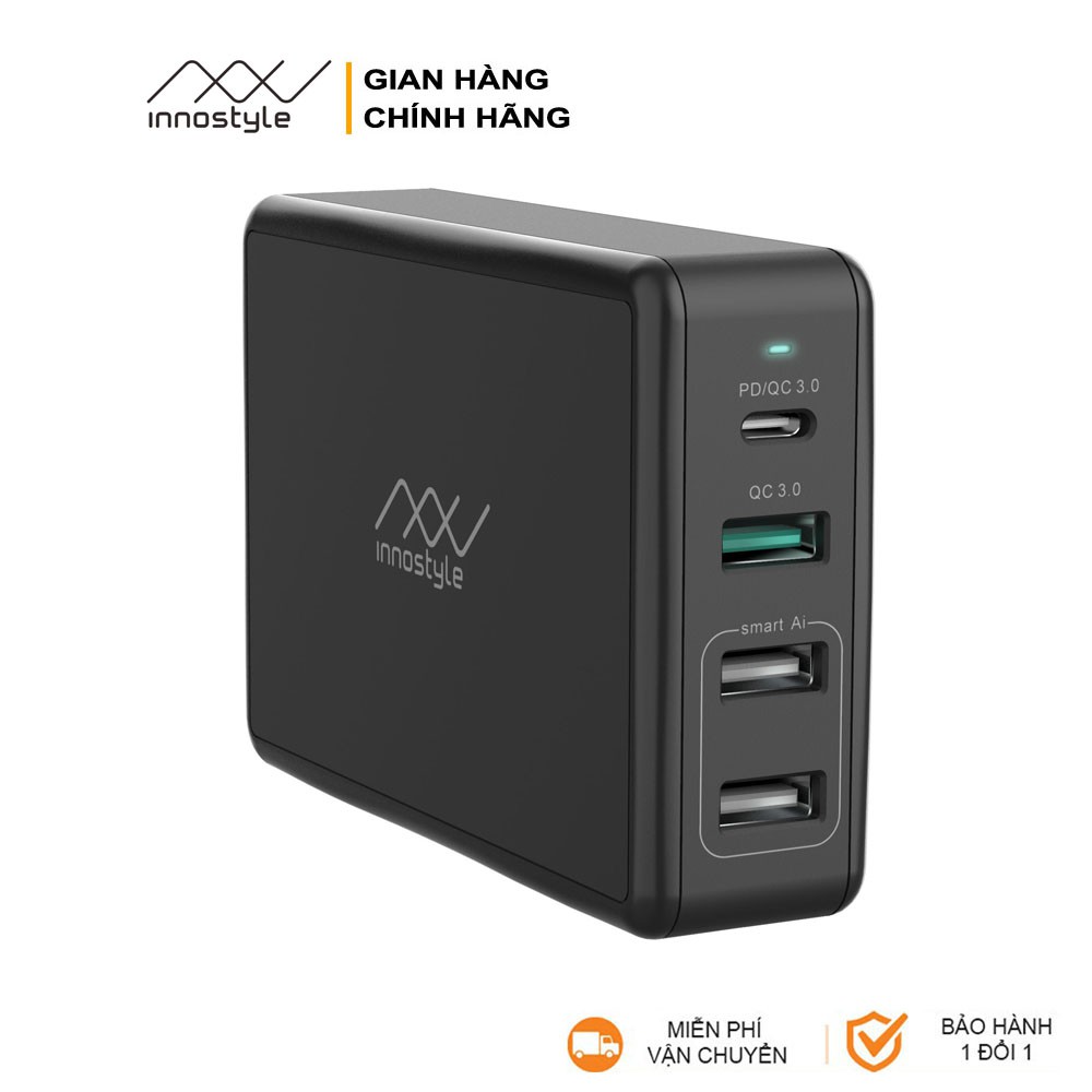 Sạc đa cổng Innostyle Gomax Pro 80W (USB-C PD65W + USB-A QC3.0) - IC80-4PD - Phân phối chính hãng