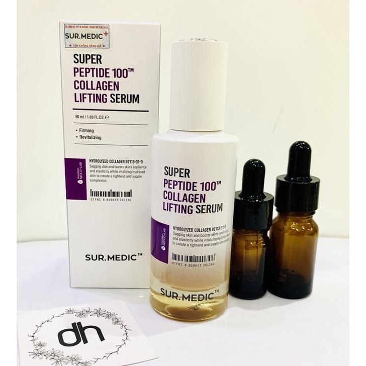 Tinh Chất Trẻ Hoá, Tái Tạo Da Sur.medic+ Super Peptide 100tm Collagen Lifting Serum 50ml