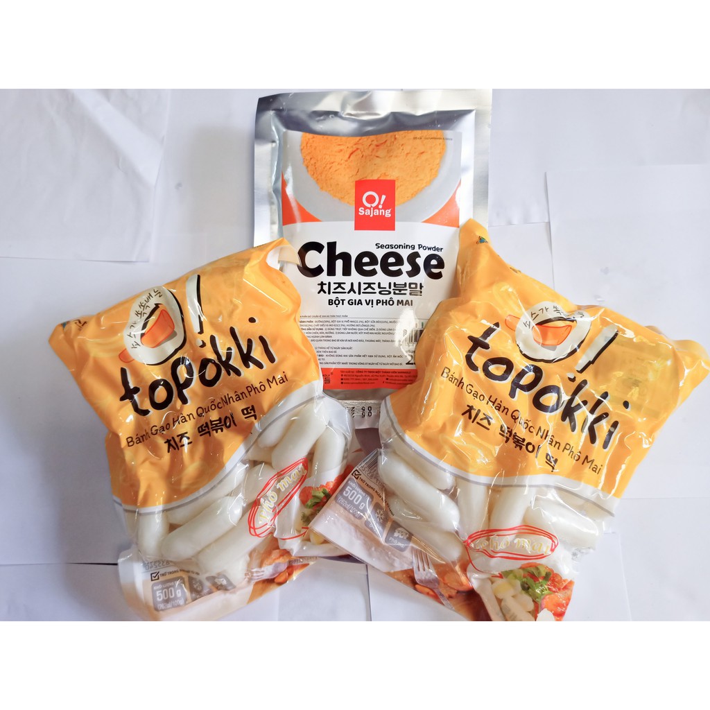 Combo 1kg bánh gạo nhân phô mai +gói bột phô mai Cheese 250g cao cấp